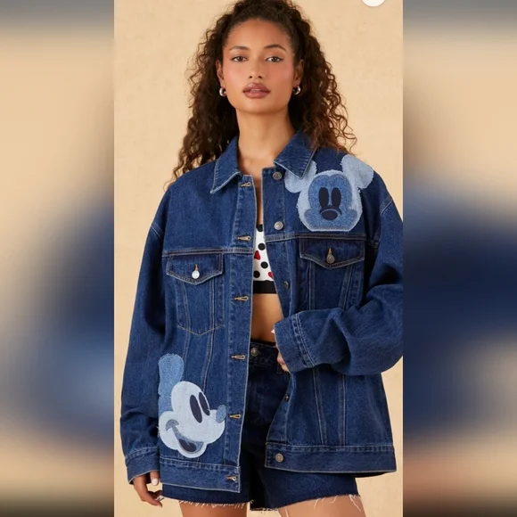 Forever 21 Jackets Coats Mickey Mouse Denim Jean Jacket